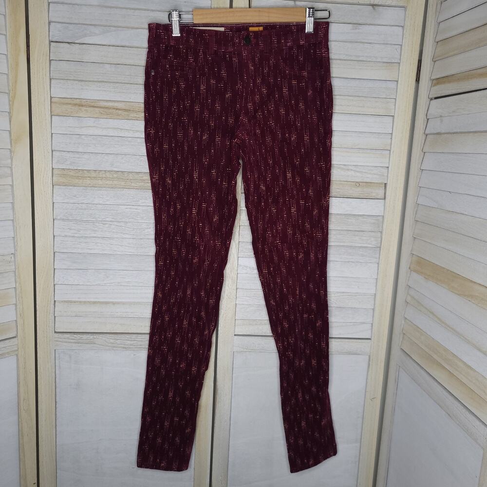 Anthropologie Pilcro & the Letterpress Printed Serif Skinny Corduroy Pants 27 28